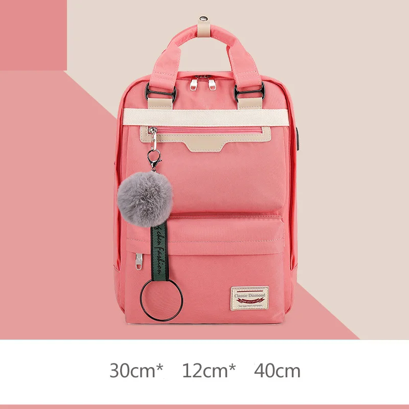 dark pink Рюкзак для кампуса для девочек, водонепроницаемый ранец, рюкзак для школьников среднего возраста, рюкзаки для путешествий, детские школьные сумки, женские сумки - Цвет: dark pink