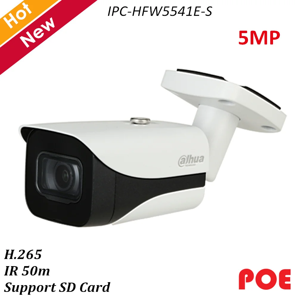 Dahua Pro-AI 5MP IR POE ip-камера IPC-HFW5541E-S H.265+ Поддержка sd-карты 256G и камера безопасности для съемки изображения лица