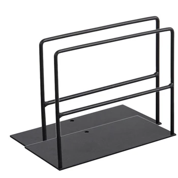 

1 Pair Wrought Iron Bookends Book Support Simple Desktop Office azine Organizer Stand Shelf Holder