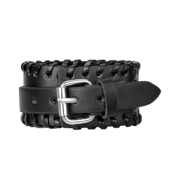 

Wide Genuine Leather Multi-layer simplicity Punk Rock Vintage Men's Bangles Leather Bracelet For Men Women Jewelry Accessories