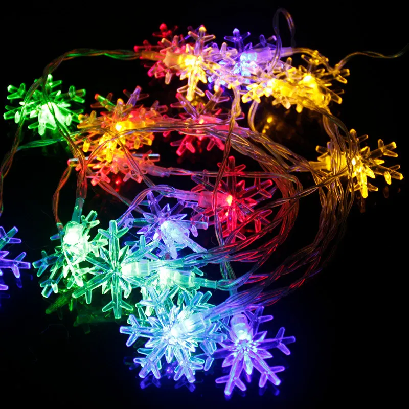 Multicolor Snowflake Мяч/Фламинго светодиодный гирлянды Батарея гирлянда светодиодный украшения на Рождество для отдыха и вечеринок светодиодный свет декор для приготовления пищи на воздухе дома - Цвет: Multicolor Snowflake