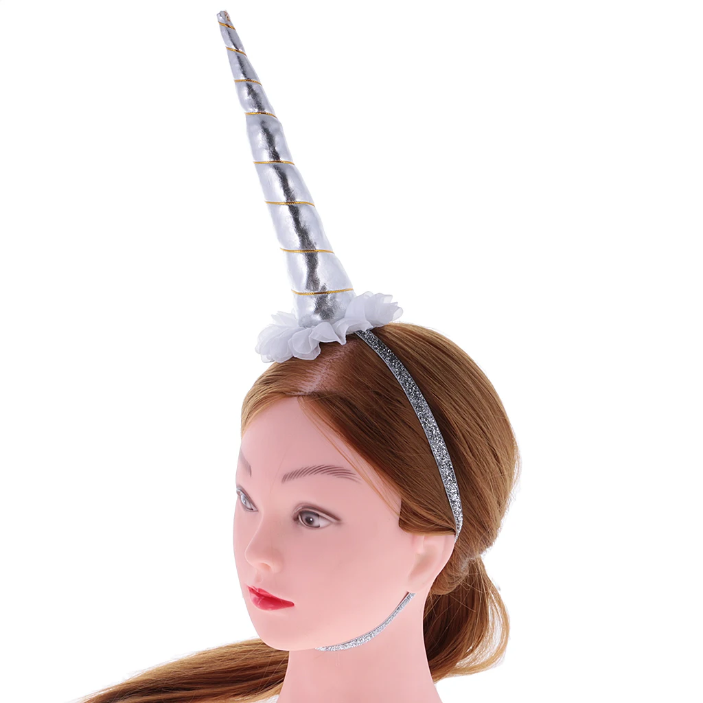 Unicorn Horn Elastic Headband Spiral Unicorn Horn Cosplay Decor