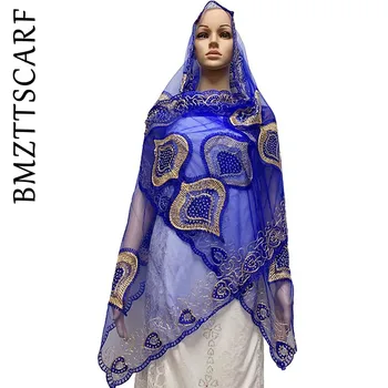

Hot Sales African Women Scarfs Small Size Net Scarf with headscarf for shawls Size 2.0*0.5cm BM817