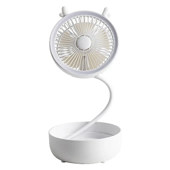 

Quiet Desktop Fan, 3-Stop High Wind Power Mini USB Fan Hose 360 ​​ degree Rotation with LED Light Rechargeable 4000MAh