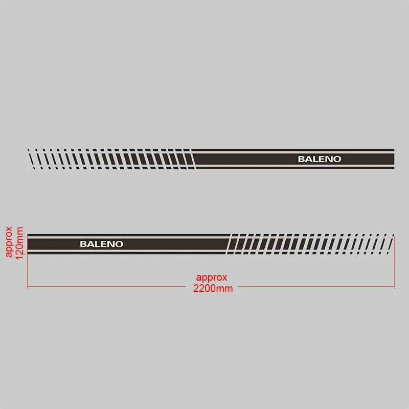 2 шт. автомобильные боковые наклейки s для Suzuki Baleno авто боковые накладки для тела виниловые наклейки с длинной полосой