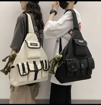 

COUPLE'S Function Workwear Wind Trend Multi-pockets Breast Package Men and Women Riding Sports Shoulder Bag Students Fitness Men