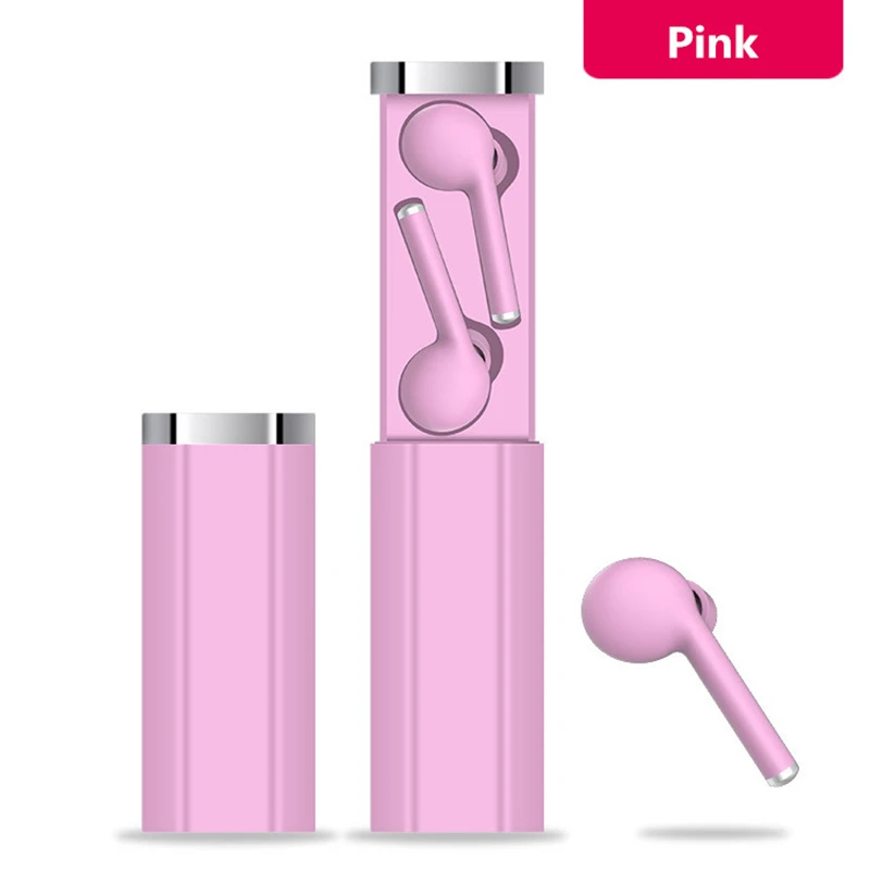 Pink Беспроводные 5,0 Bluetooth наушники TWS с зарядным устройством Bluetooth наушники гарнитура телефон наушники 5,0 Bluetooth спортивные наушники - Цвет: Pink