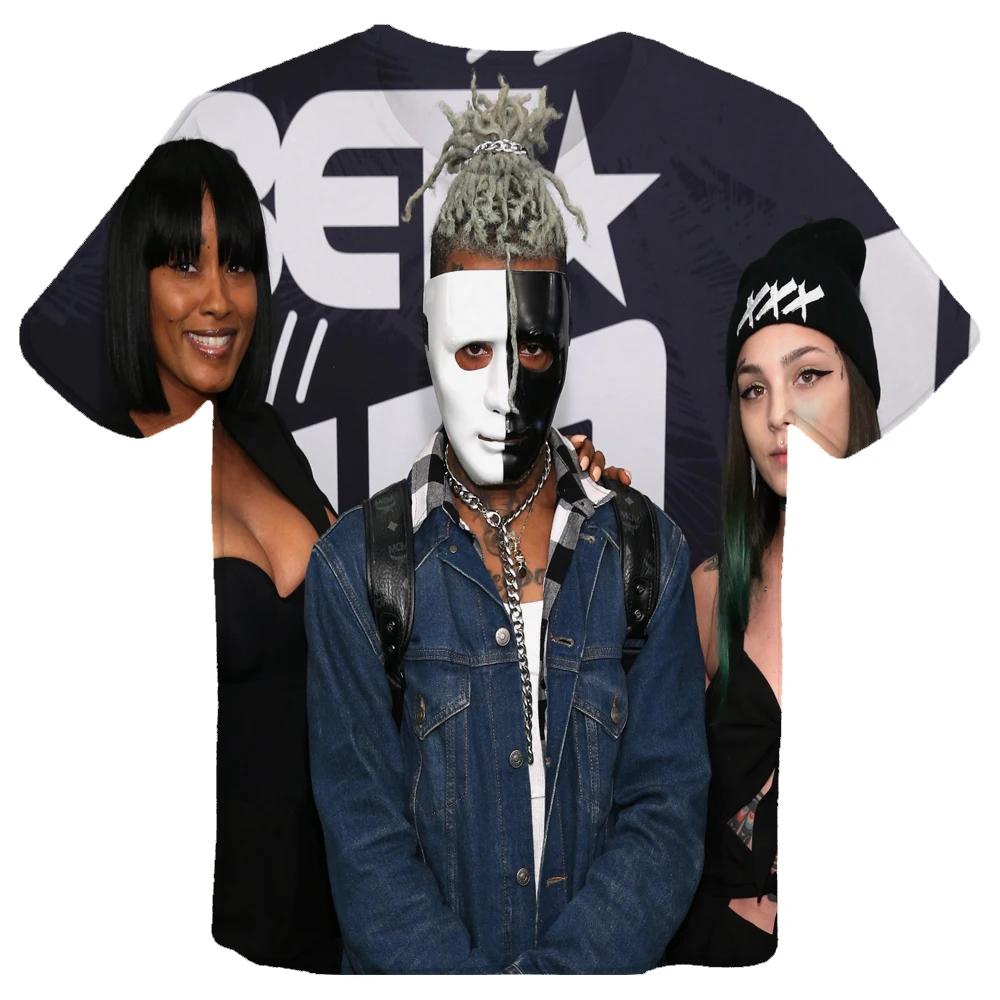 Новинка Xxxtentacion постер блузка рубашка мужская летняя хип-хоп рэпер повседневная с круглым вырезом 3d Xxxtentacion Повседневная рубашка мужская одежда топы тройники