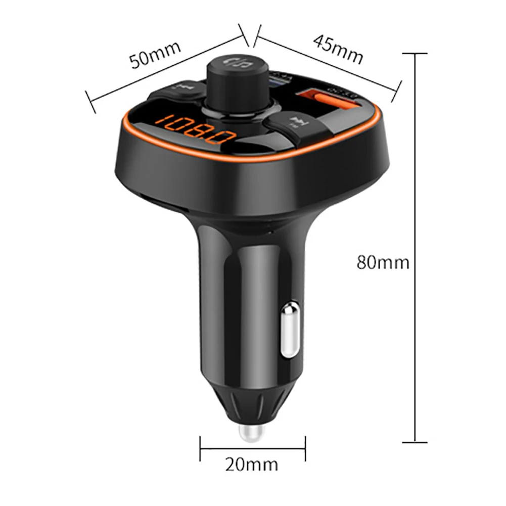 QC3.0 Bluetooth 5,0 автомобильное радио fm-передатчик MP3-плеер адаптер двойной USB зарядное устройство