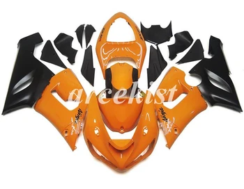 

4Gifts New ABS Motorcycle Full Fairings Kit Fit For Kawasaki Ninja ZX-6R 636 2005 2006 05 06 body set Orange Black