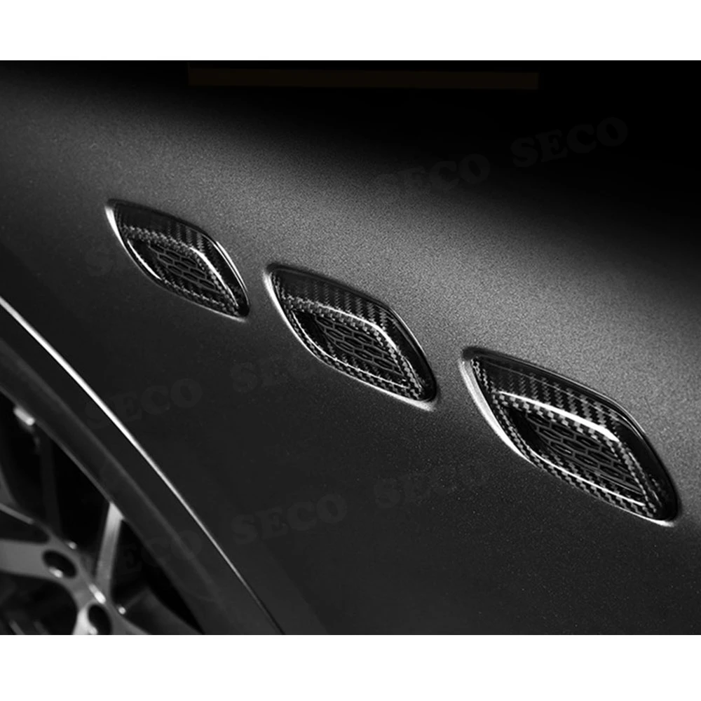 Подходит для Maserati Levante- переднее крыло Боковой бампер вентиляционное отверстие отделка сетчатая крышка углеродное волокно автомобиля Наклейка аксессуары