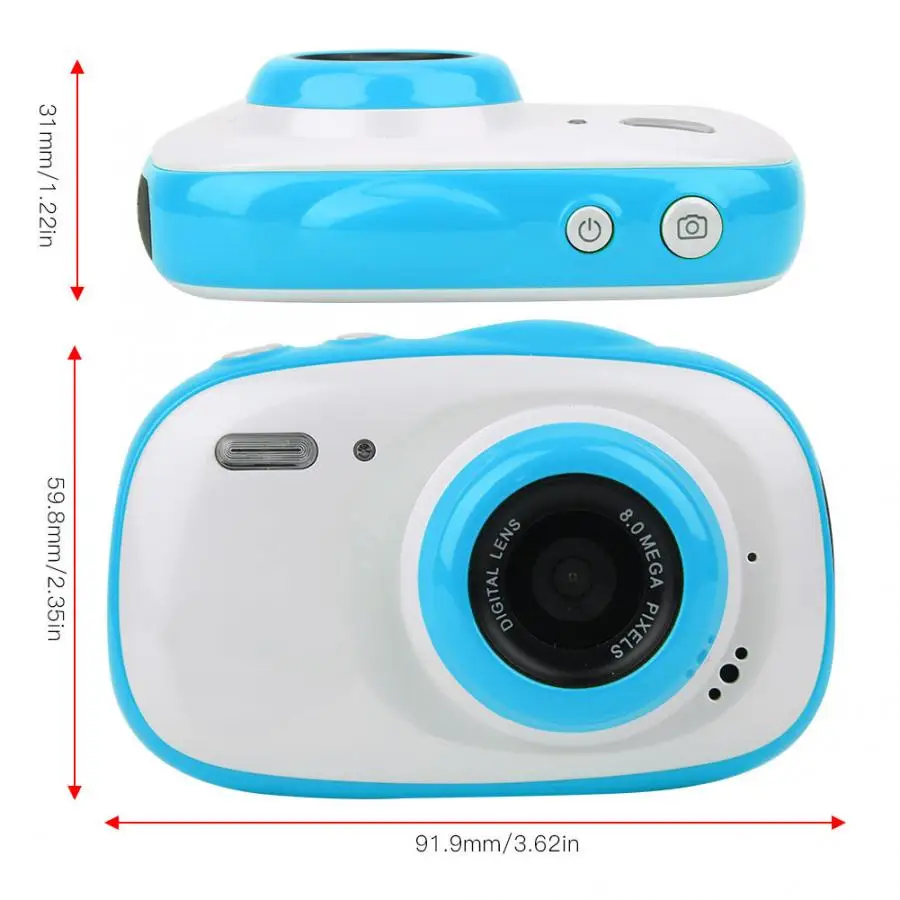 2 дюйма ips 720P HD экран 8MP Водонепроницаемый 6X зум Детская цифровая камера милый наряд в качестве подарка на день рождения, подарок на праздник