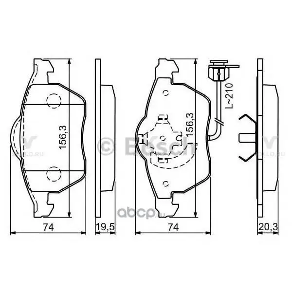 0986494050 BOSCH ДИСКОВЫЕ КОЛОДКИ ПЕРЕДНИЕ