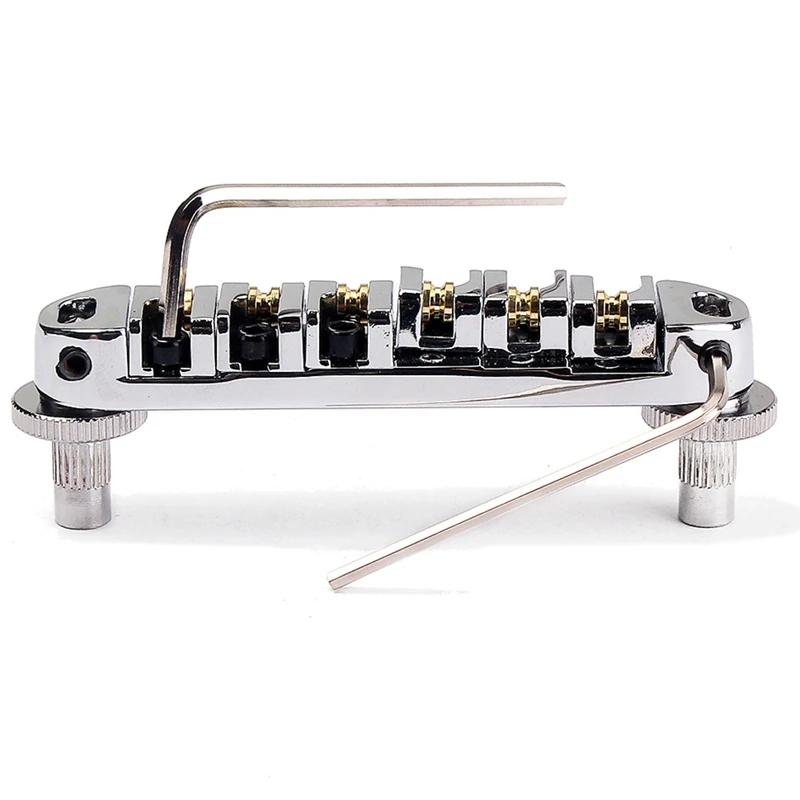 Латунный роликовый Регулируемый седло Tune-O-Matic цинковый сплав и латунные ролики мост для электрогитары Lp