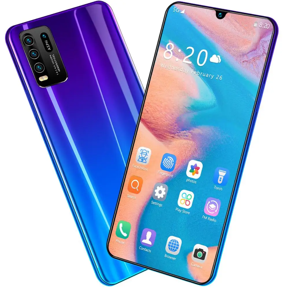 Global Version Y50 7.5-Inch Large Screen Smart Android Phone 8GB RAM 6800mah Send Mobile Phone Case 4G LTE Smartphone Free Ship