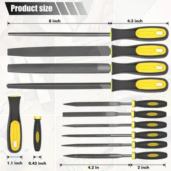 

19Pcs Metal File Set DIY Heavy Duty Carbon Steel Files Sharping Tool with Steel Brush for Woodwork Glass Ceramic