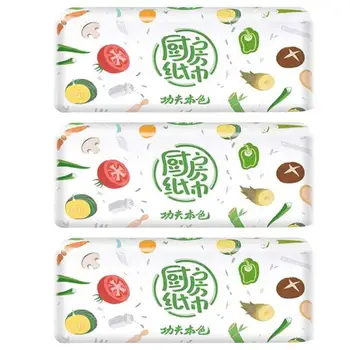 

3pcs Kitchen Paper Towel Soft Paper Water Oil Absorption Paper Napkin Extraction Type Papers for Home Restaurant (Light Yellow)