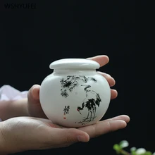 1 шт. белый Панси пейзаж дома Ganoderma Lucidum чай кофе в зернах печенье конфеты закупориваемая банка таблетки порошок керамическая емкость бак