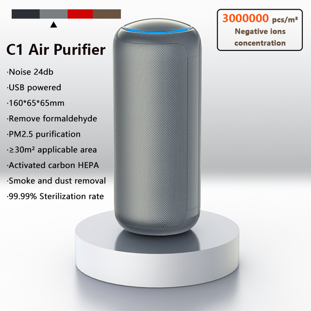 Purifier Air Cleaner for Home HEPA Filters USB cable Low Noise Portable Car home xiomi Air Purifier with Night Light Desktop