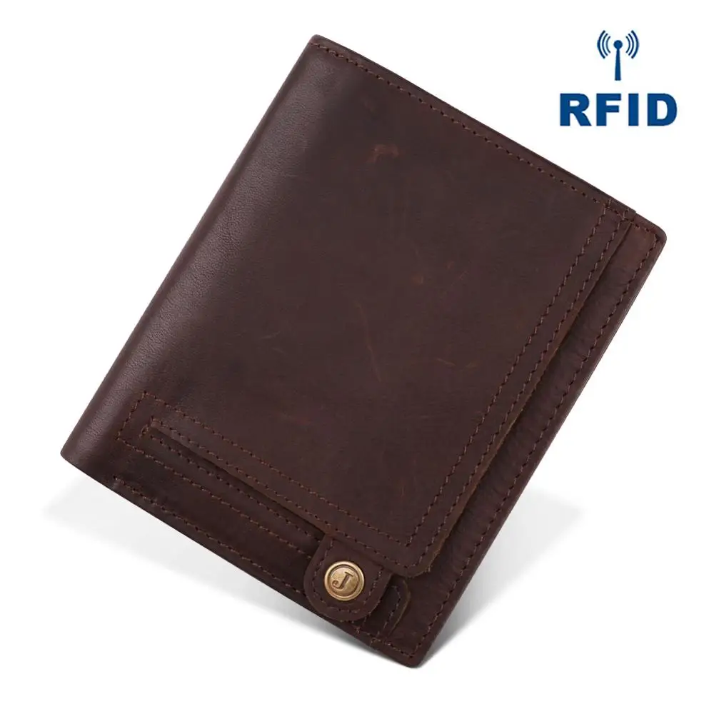 Мужской кошелек RFID с держателем для карт, высококачественный мужской кошелек, мягкий кошелек для монет, повседневный короткий кошелек для мужчин, стандартный кошелек