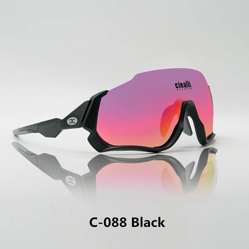 Нага Сир cinalli C-088 солнцезащитные очки для Велосипеды и гоночный спортивной лыжной одежды TR90 рамки солнцезащитные очки с поляризованными линзами черного цвета - Цвет: C-088 Black