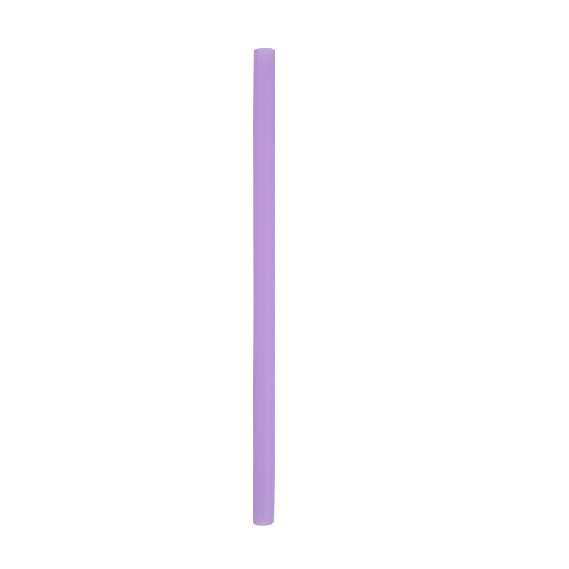 Purple Straight Силиконовые соломинки для питья, Экологичные многоразовые трубочки, складная прямая соломинка с чистящей щеткой, вечерние принадлежности, новинка - Цвет: Purple Straight