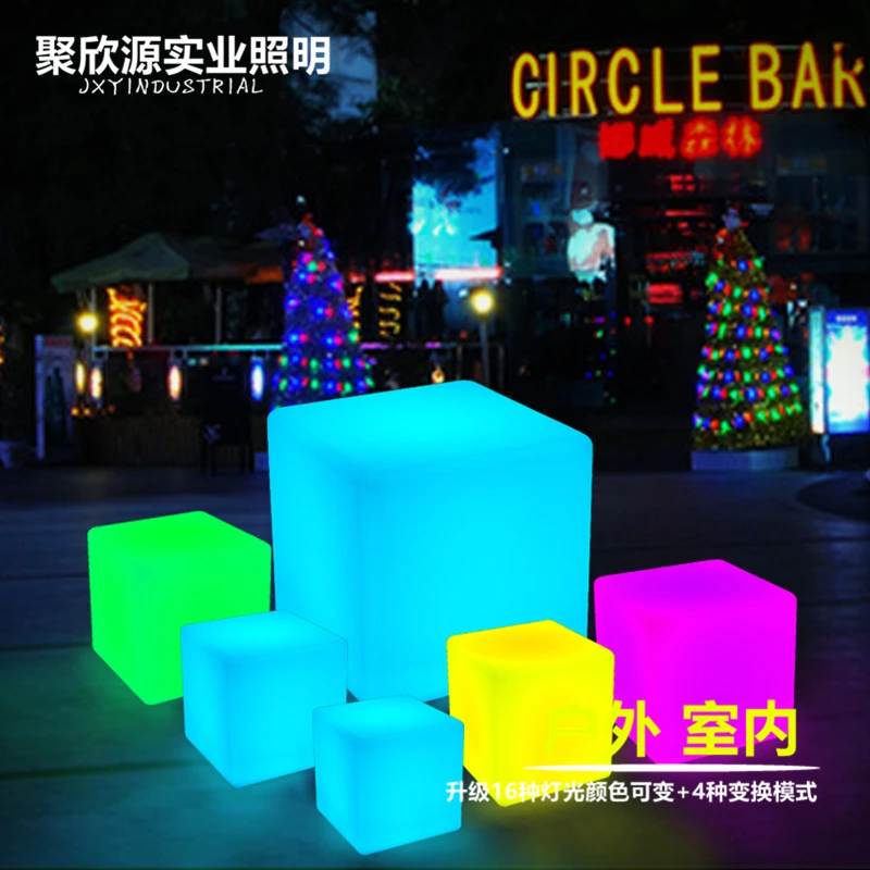 

HOT!40CM 100% unbreakable led Furniture chair Magic Dic LED Remote controll square cube luminous light for variety of occasions