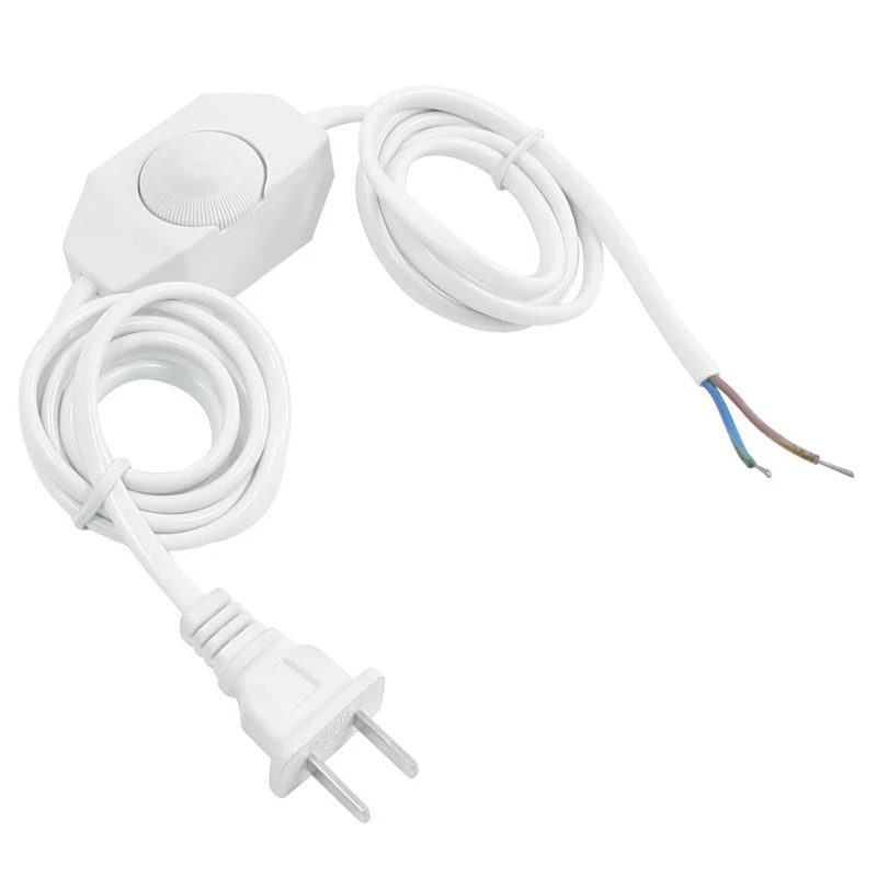 Белая лампа шнур питания с диммером AC 250 V/110 V US Plug