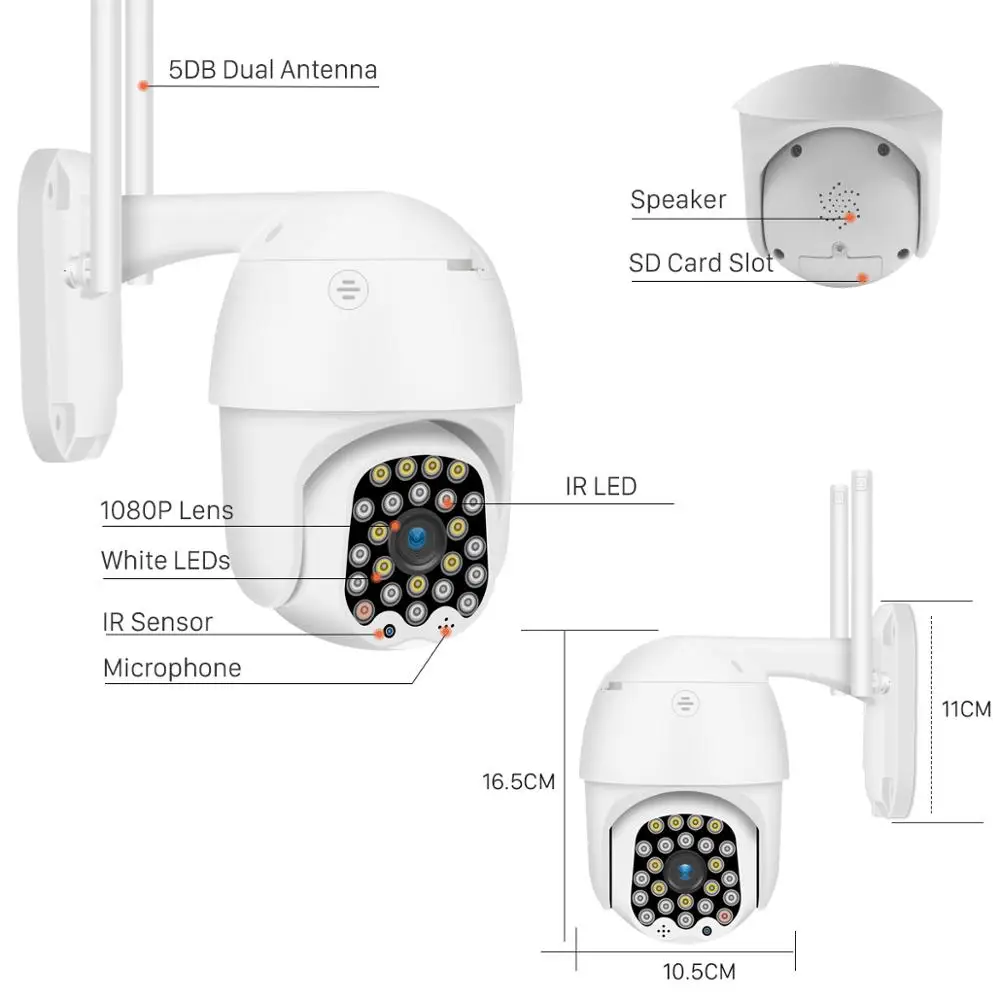 Besder 1080P PTZ аудио WiFi IP камера 4x Zoom автоматическое отслеживание 23 IR светодиодный наружный облачный накопитель Обнаружение движения CCTV наблюдения