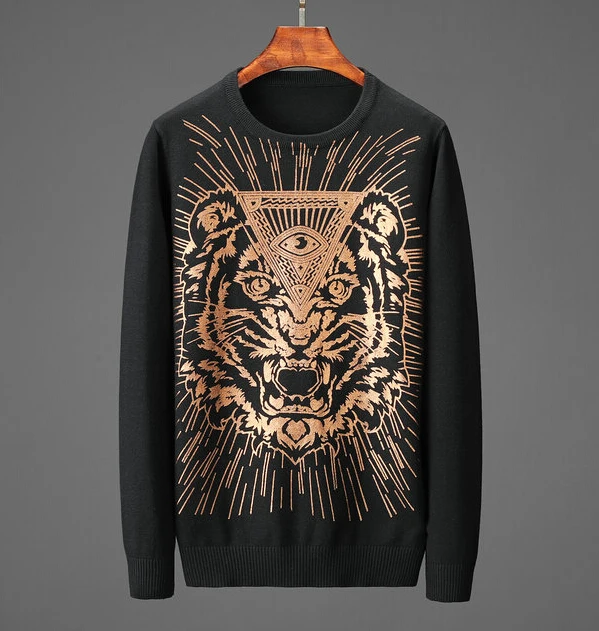 

New Fashion Men Sweater Streetwear Casual Slim Fit Male Clothing Long Sleeve Knitted Pullovers Winter Thick O-Neck