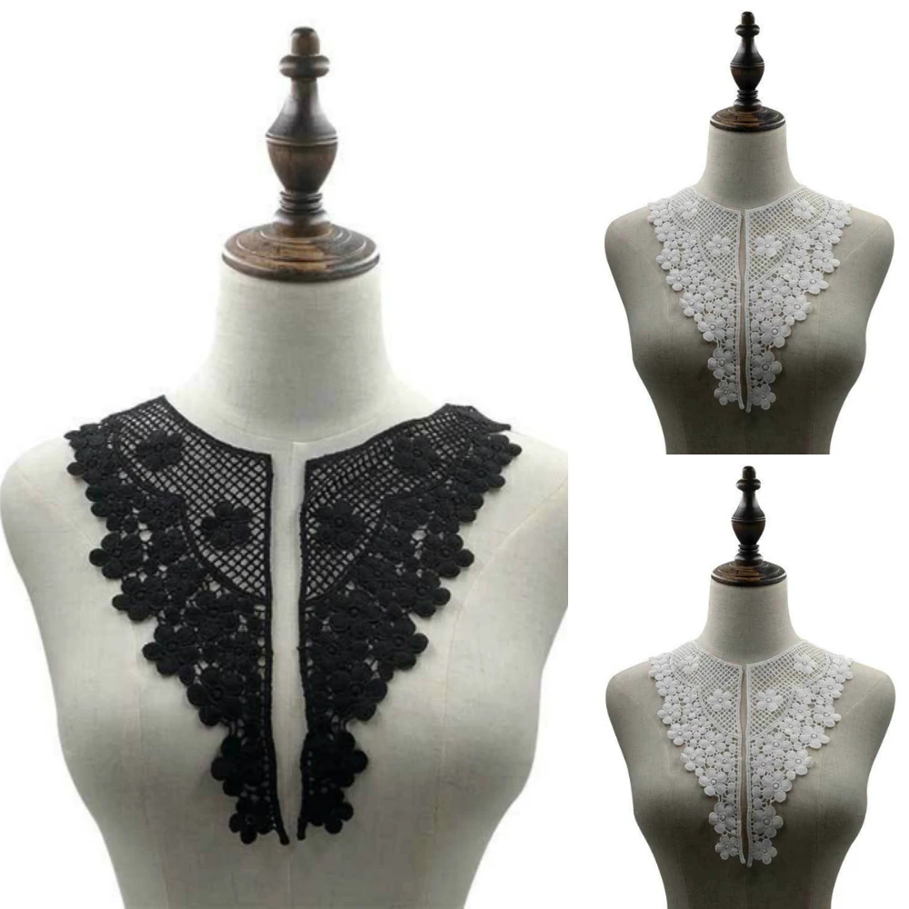 Lychee Life Embroidery Collar Lace Ribbon Water Soluble Lace Trims DIY Handmade Sewing Dress Clothes Supplies Decoration