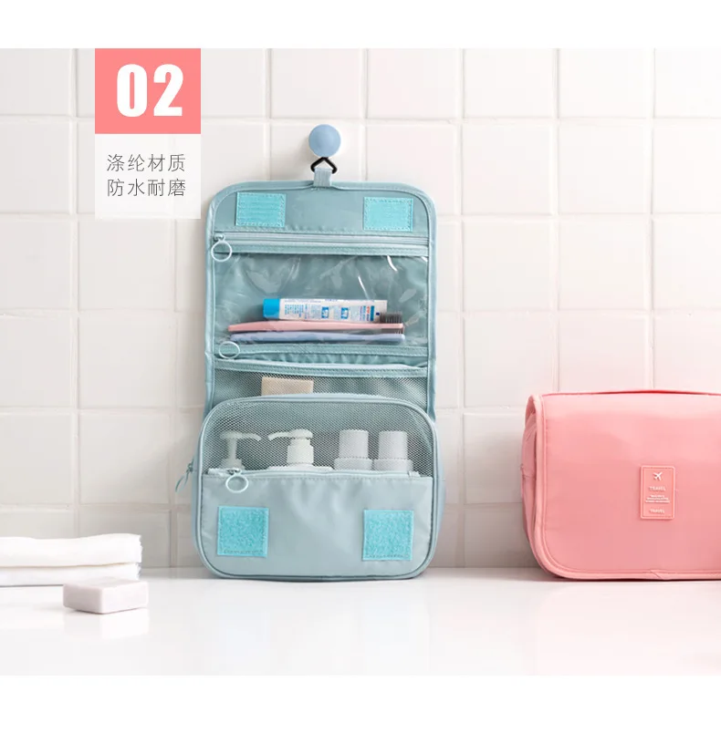 Travel Hanging Wash Bag Large Capacity Storage Bag Hook Cosmetic Bag Travel Portable Waterproof Bag
