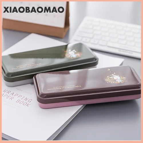 Интересный мультфильм железная Жесть большой пенал металлический пенал креативный пенал для карандашей студенческие подарки Обучающие канцелярские принадлежности