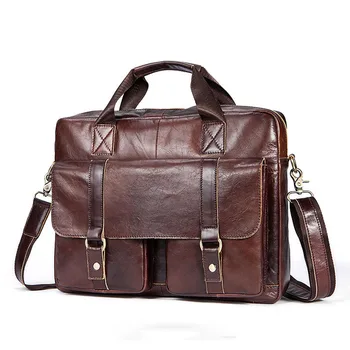 

Men's Briefcase Men's Bag Genuine Leather Laptop Bag Leather Computer/Office Bags for Men Document Briefcases Totes Bags