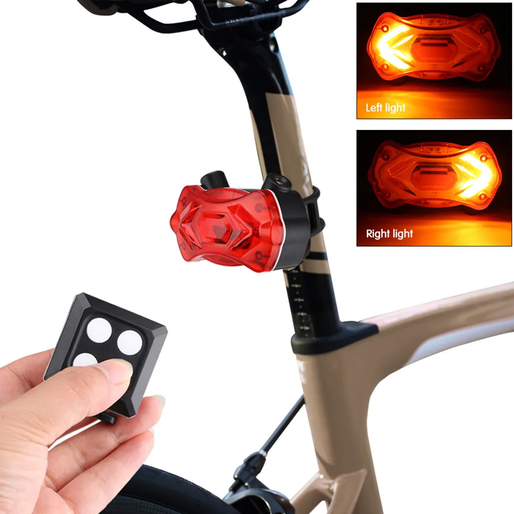 Best ISHOWTIENDA 2019 Bicycle Bike Rear LED Tail Light Wireless USB Remote Control Turn Signals Light #py6 0