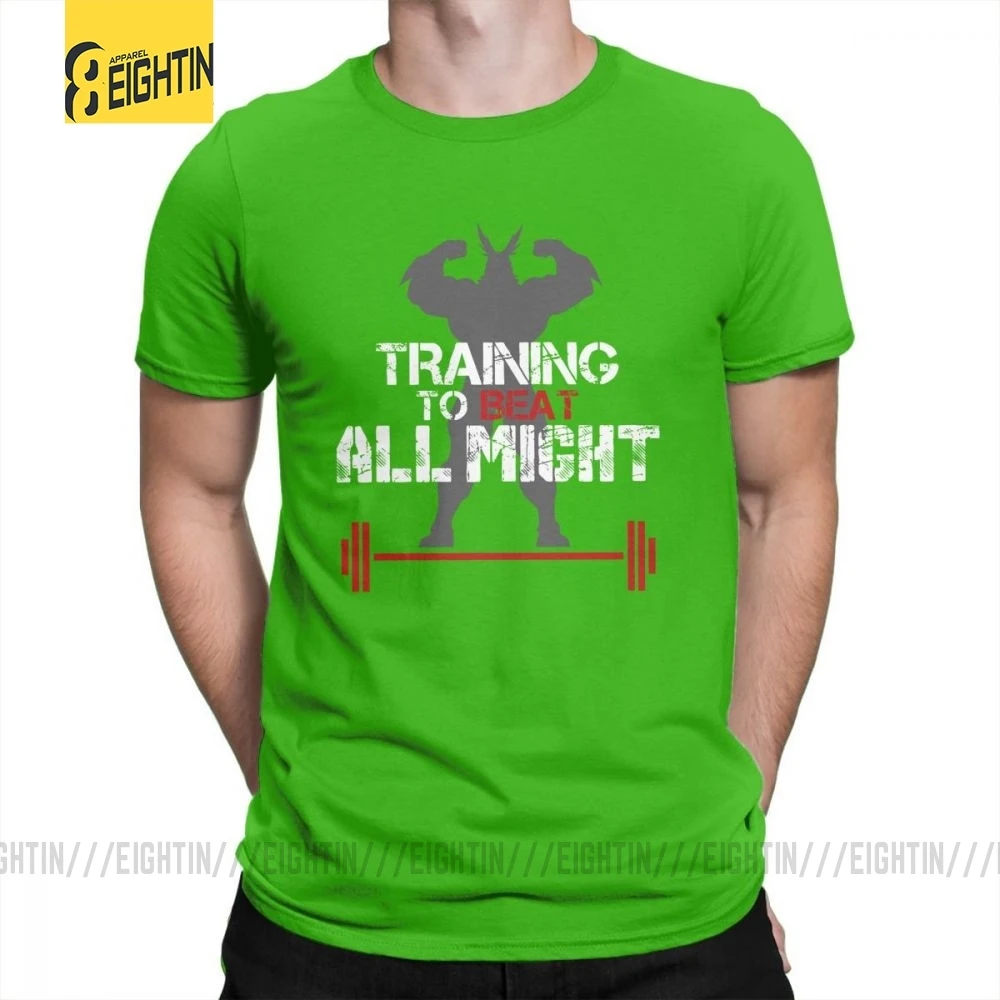 My Hero Academy тренировочный To Beat All Might мужские футболки плюс классические футболки из очищенного хлопка классические футболки с коротким рукавом Новинка - Цвет: Зеленый