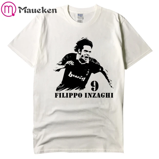 Новинка; модная футболка inzaghi 9; хлопковая Футболка с круглым вырезом и короткими рукавами для поклонников; подарок