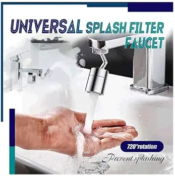 

Universal Splash Filter Faucet 720 Degrees Spray Head Anti Splash Filter Movable Kitchen Tap Water Saving Nozzle Sprayer