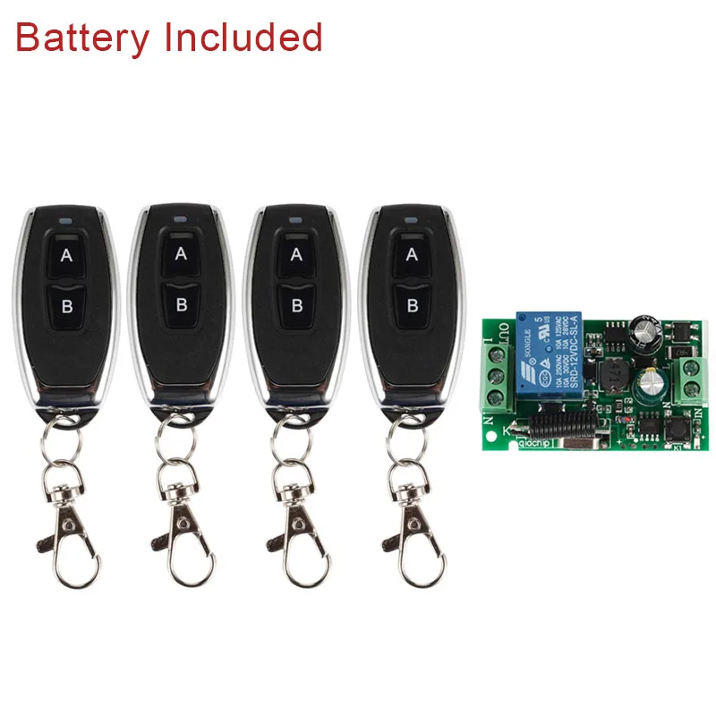 

QIACHIP 433Mhz Universal Wireless Remote Control Switch AC 110V 220V 1CH RF Relay Receiver Module + RF 433Mhz Remote Transmitter