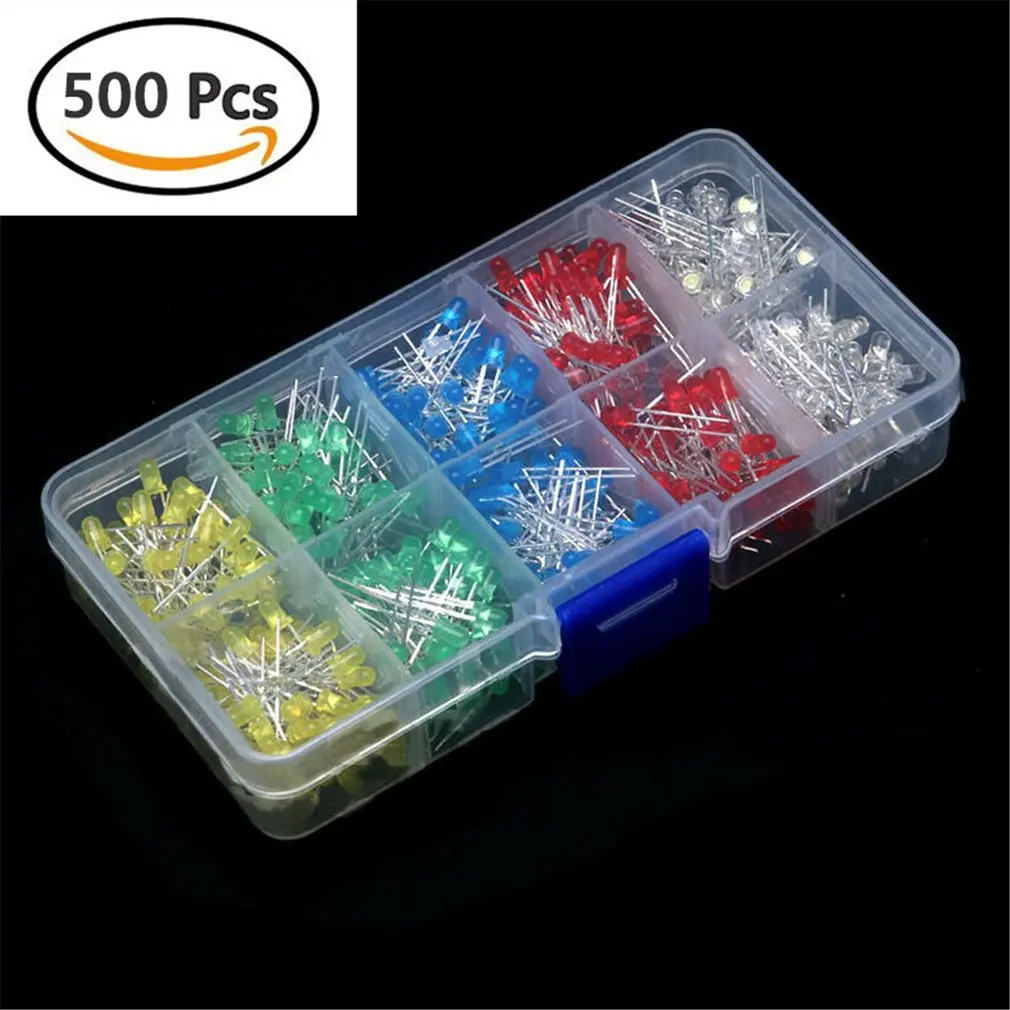 3 мм светодиодный набор диодов 5x100 шт. 500 светильник ассортимент для рукоделия 1 8 в
