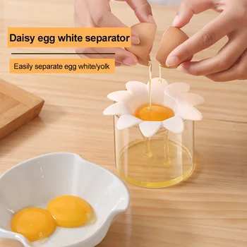 

1Pcs Daisy Egg Separator Plastic White Yolk Sifting Chef Dining Cooking Egg Liquid Household Kitchen Egg Baking Gadget