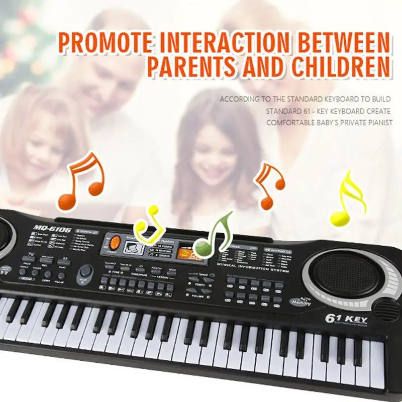 61 Keys Electronic Organ Digital Piano Keyboard with Microphone Electric Piano Kid Children Gift Develop Child's Talents US Plug musical instrument,electronic musical instrument,electronic piano