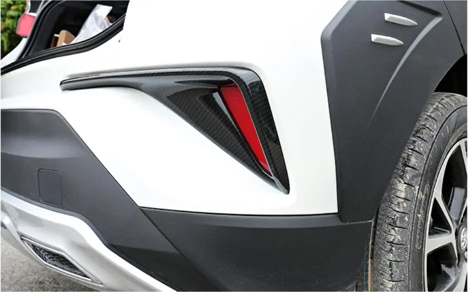 Хромированная задняя противотуманная фара из углеродного волокна для 17-19 Toyota C-HR CHR