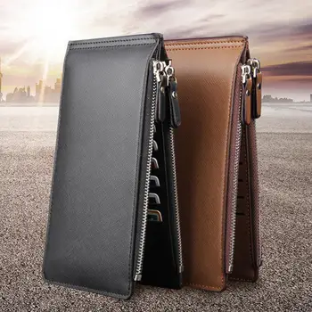 

Men Multi Card Slot Double Pocket Zipper Long Wallet Purse Business Style Coin Holder Pouch мужкой кошелёк Christmas gift