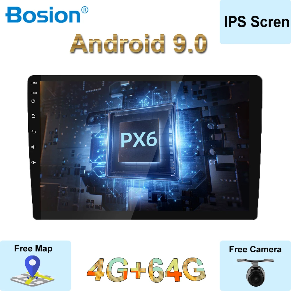 Авторадио 1 Din 9''10'' ips экран Универсальный Android 9,0 4 Гб ram автомобильный Радио Стерео gps навигация WiFi 1din без DVD камера