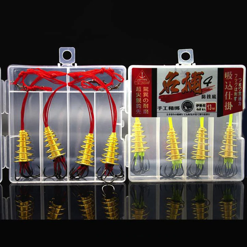 4set/box Explosion 6 Hook Beads Fishing Lure Bait Trap Feeder Cage Sharp with Stainless Steel Springs | Спорт и развлечения