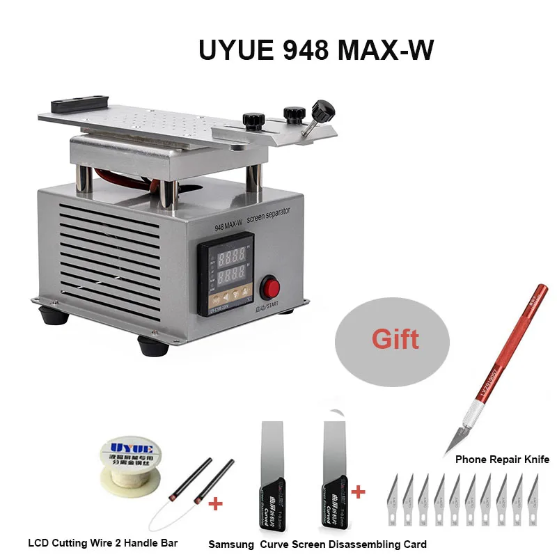 UYUE 948 Макс вращающийся lcd стеклянный сенсорный экран разделитель машина для iPhone samsung телефон быстрый нагрев Быстрый жидкокристаллический разделитель