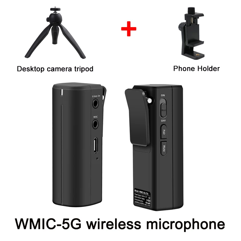 wireless headphones with mic MAMEN 2.4G Mini Wireless Microphone System Real-time Monitoring Lavalier Microphone for Smartphone Camera Vlog Interview Record mic Microphones