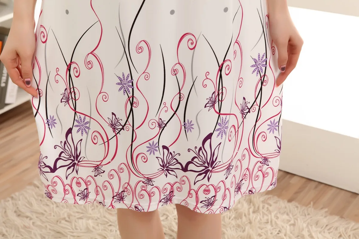 Summer Women's Modal City Special Offer Plus-sized Pajamas Short Sleeve Women's Fat Mm Nightgown Dress
