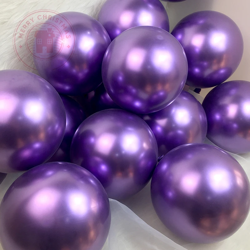 thumbnail image 1 of Globos gigantes de metal cromado de 5 a 18 pulgadas para decoración de fiestas, globos de látex, diseño de escenas para bodas, festivales, color dorado y plateado metálico, 1 of 5